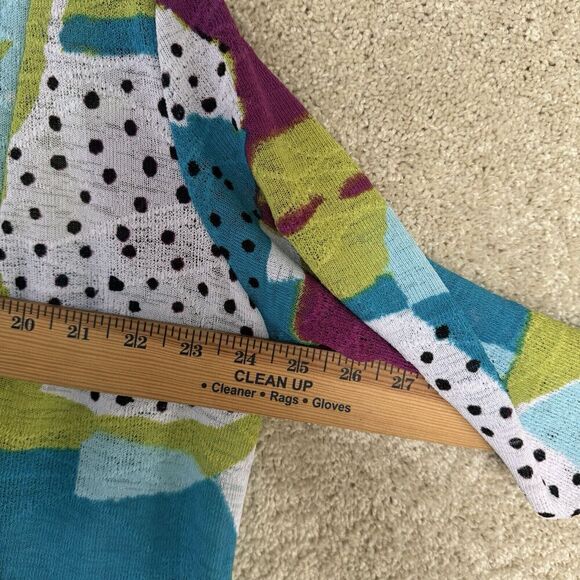 Ali‎ Miles Scarf Front Cardigan Women's Large Lagen Look Multi Color Knit Top - Picture 9 of 10